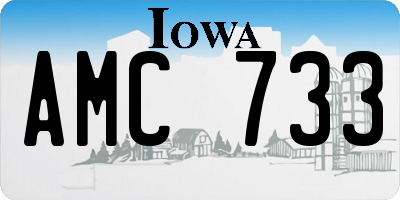 IA license plate AMC733