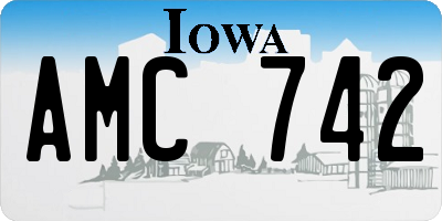 IA license plate AMC742