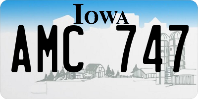 IA license plate AMC747