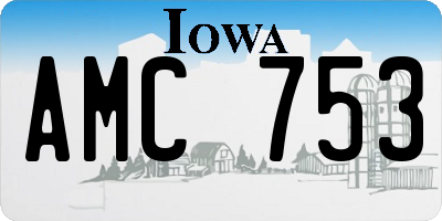 IA license plate AMC753