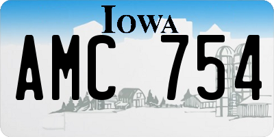 IA license plate AMC754
