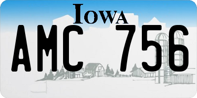 IA license plate AMC756