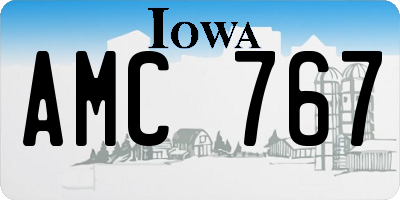 IA license plate AMC767