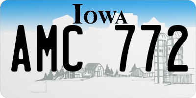 IA license plate AMC772