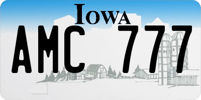 IA license plate AMC777