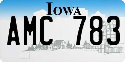 IA license plate AMC783