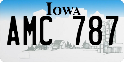 IA license plate AMC787