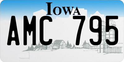 IA license plate AMC795