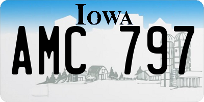 IA license plate AMC797