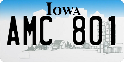 IA license plate AMC801