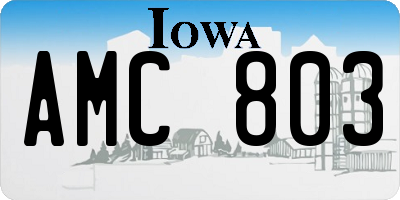 IA license plate AMC803