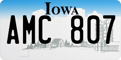 IA license plate AMC807