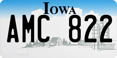 IA license plate AMC822