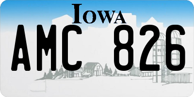 IA license plate AMC826