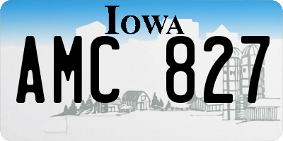 IA license plate AMC827