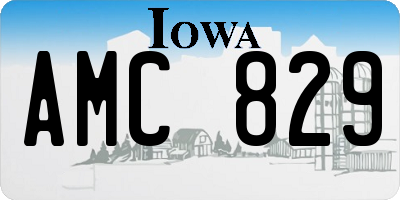 IA license plate AMC829