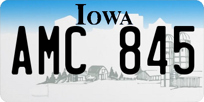 IA license plate AMC845