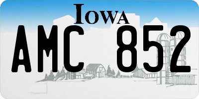 IA license plate AMC852