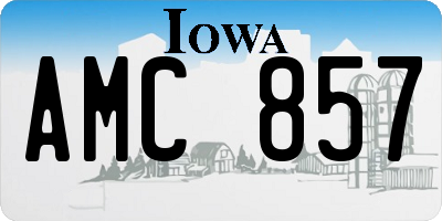 IA license plate AMC857