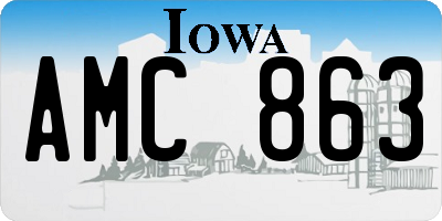 IA license plate AMC863