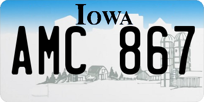 IA license plate AMC867