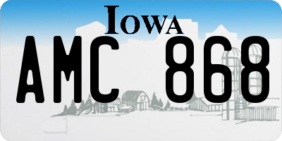 IA license plate AMC868