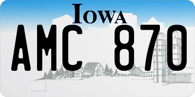 IA license plate AMC870