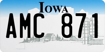 IA license plate AMC871