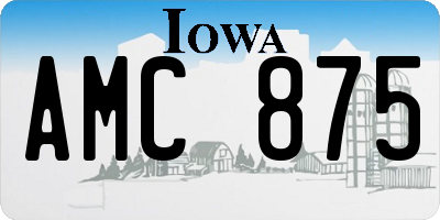 IA license plate AMC875