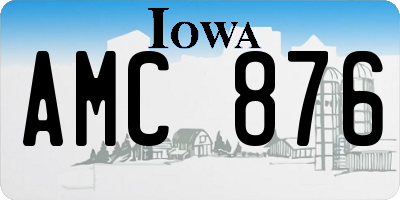 IA license plate AMC876