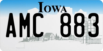 IA license plate AMC883