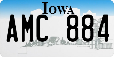 IA license plate AMC884