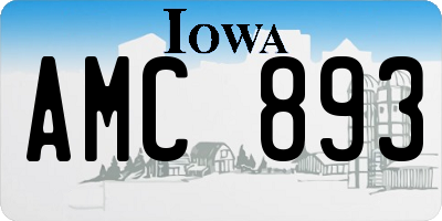IA license plate AMC893