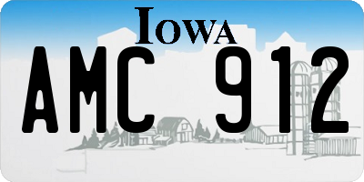 IA license plate AMC912