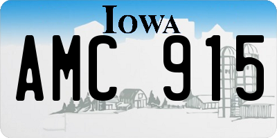 IA license plate AMC915