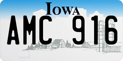 IA license plate AMC916