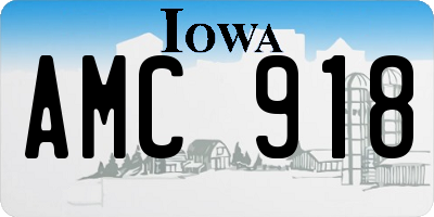 IA license plate AMC918