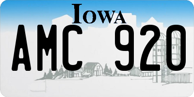 IA license plate AMC920