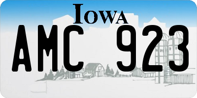 IA license plate AMC923