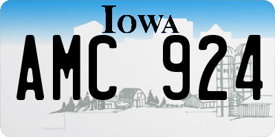 IA license plate AMC924