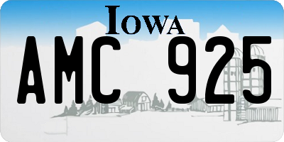 IA license plate AMC925