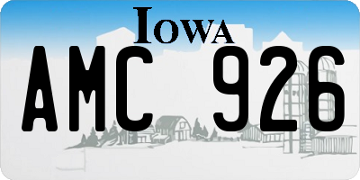 IA license plate AMC926