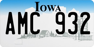 IA license plate AMC932