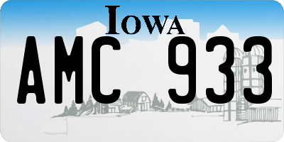 IA license plate AMC933