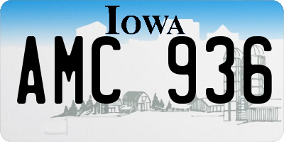 IA license plate AMC936