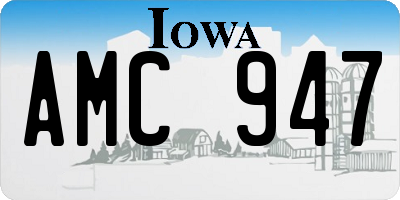 IA license plate AMC947