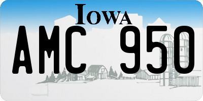 IA license plate AMC950