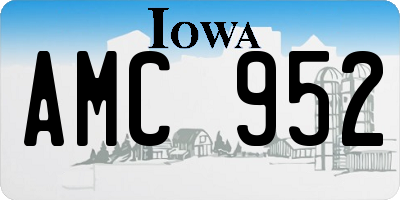 IA license plate AMC952