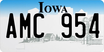 IA license plate AMC954