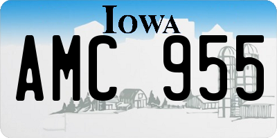 IA license plate AMC955